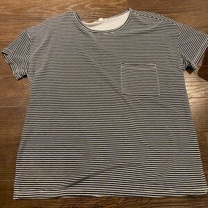 Ardene Black and White Striped Short Sleeve Tee